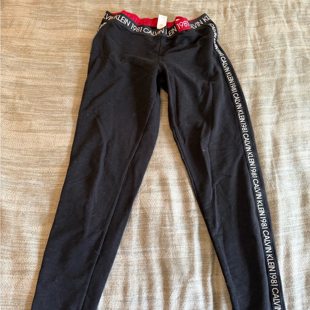 Calvin Klein Kids Black Leggings with Logo Trim